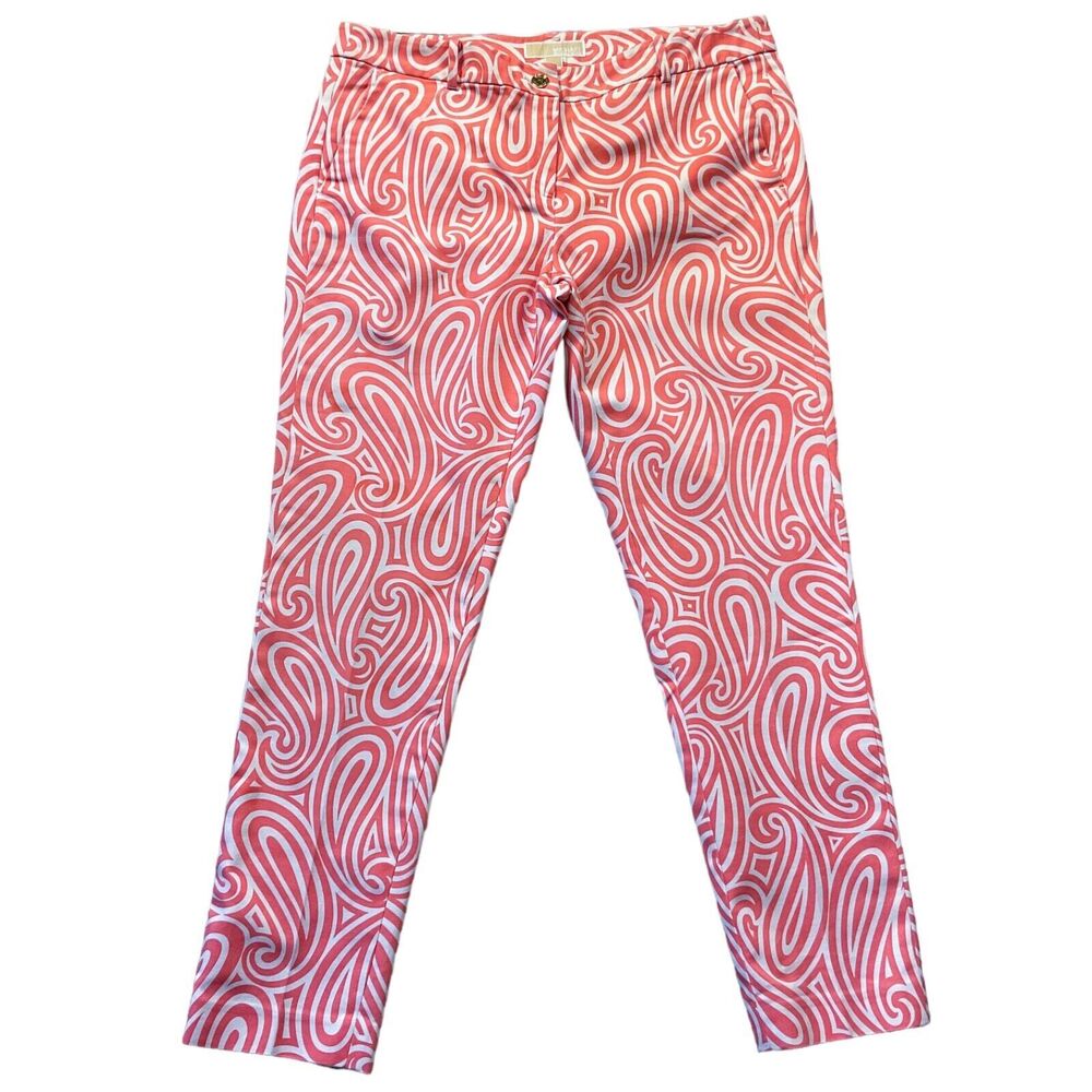 Michael Kors Womens Pants sz 10 new Multicolor Cropped Ankle x29" Cotton Stretch